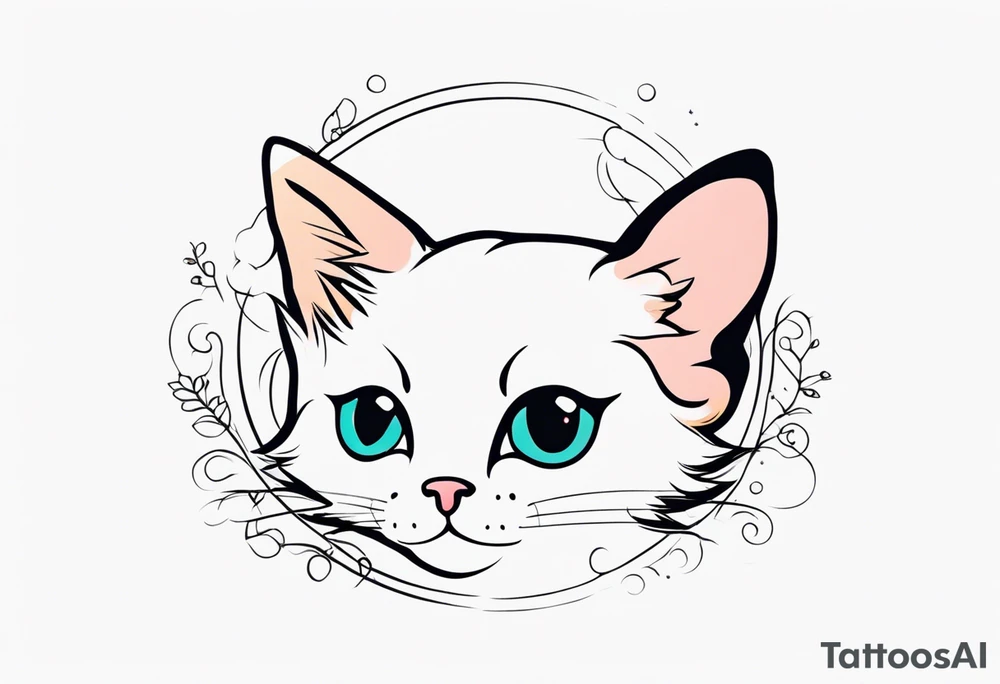 Cute kitten tattoo idea