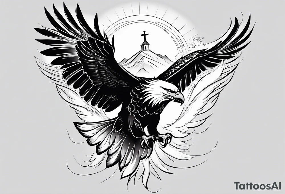 Jesus, the Holy Spirit, God and I as an eagle. tattoo idea