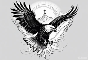 Jesus, the Holy Spirit, God and I as an eagle. tattoo idea