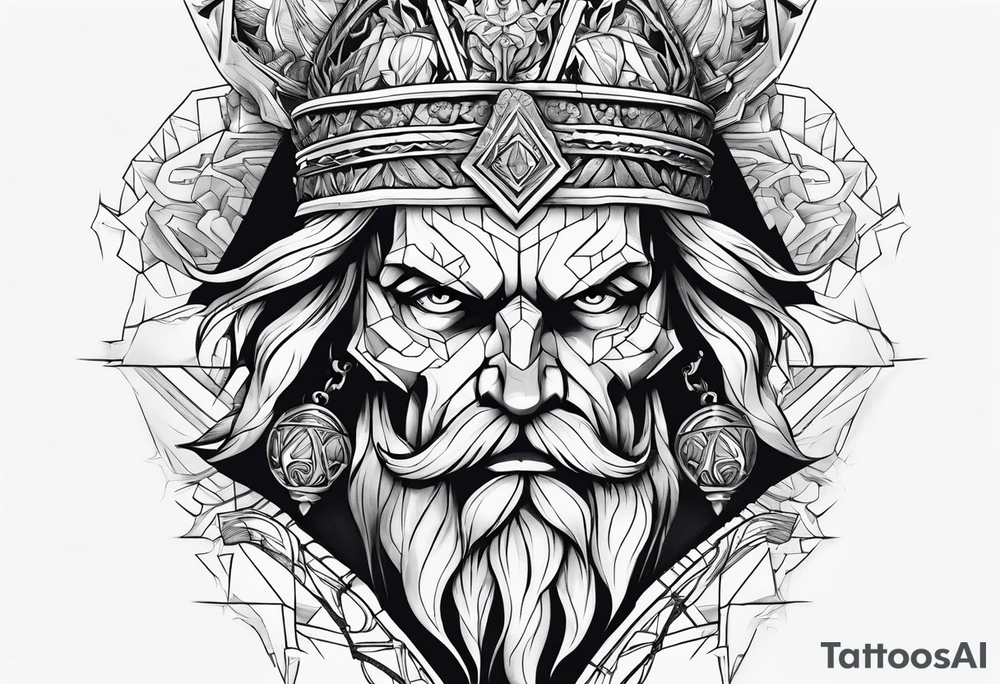 Zeus, lightning, skulls, sharks tattoo idea