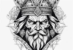 Zeus, lightning, skulls, sharks tattoo idea