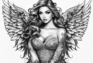 angel in underwear tattoo idea