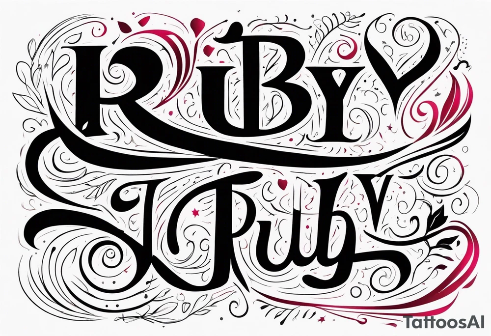 Ruby in calligraphy font tattoo idea