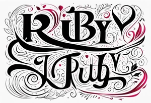 Ruby in calligraphy font tattoo idea