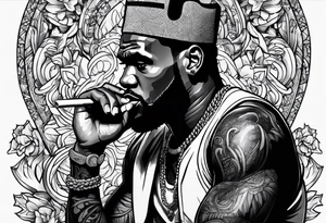 lebron james smoking cigarette tattoo idea