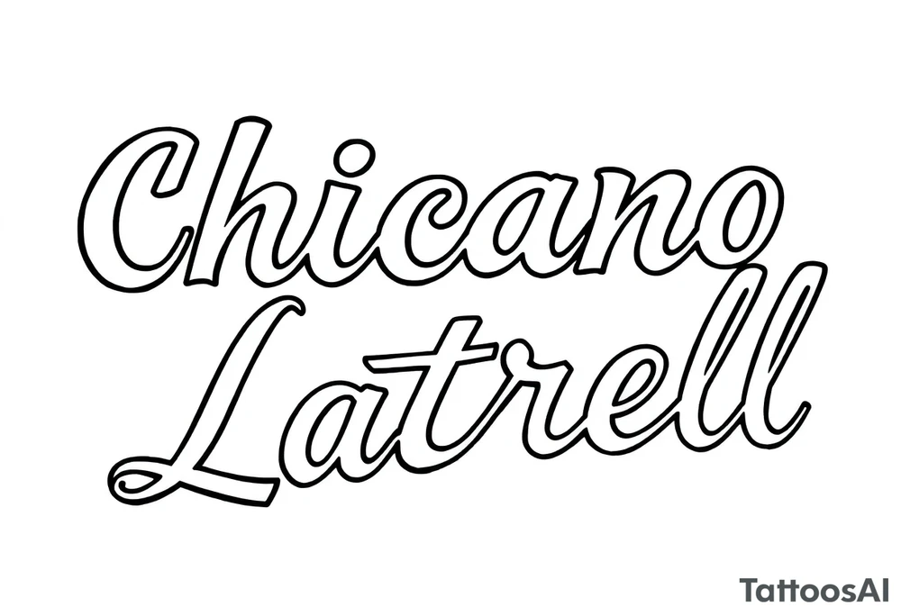 Chicano new school cursive style that says Latrell tattoo idea