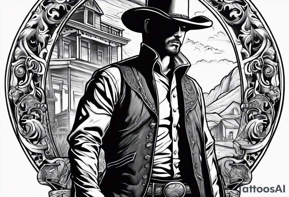old western gunslinger tattoo idea