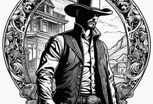 old western gunslinger tattoo idea