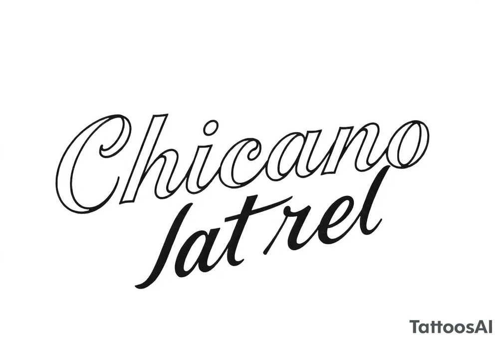 Chicano new school cursive style that says Latrell tattoo idea