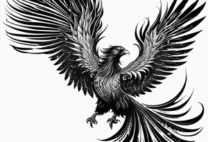 masculine phoenix with the words rise up in spite of the ach tattoo idea