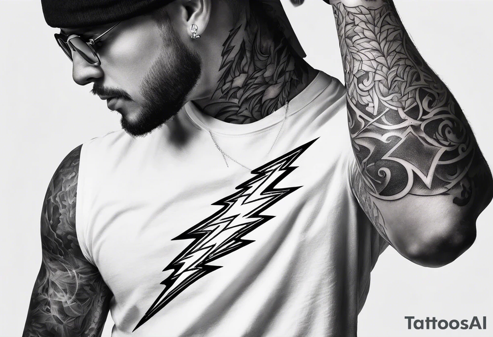 Make an arm sleeve with lightning bolt tattoo idea