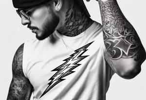 Make an arm sleeve with lightning bolt tattoo idea