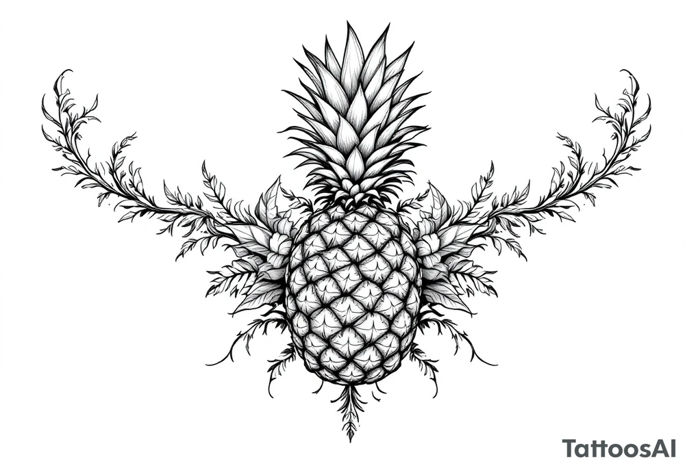 Crown pineapple vagina tattoo idea