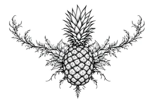 Crown pineapple vagina tattoo idea