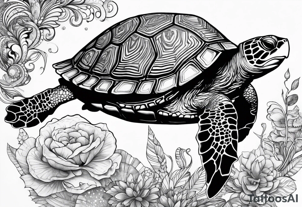 psychedelic turtle, from the top tattoo idea