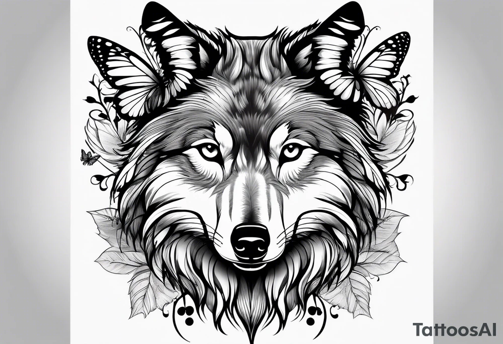 Wolf puppy, peacock feather, butterfly,, hummingbird tattoo idea
