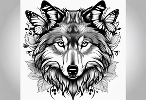 Wolf puppy, peacock feather, butterfly,, hummingbird tattoo idea