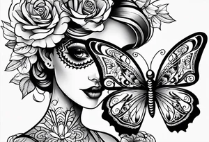 day of the dead butterfly tattoo idea