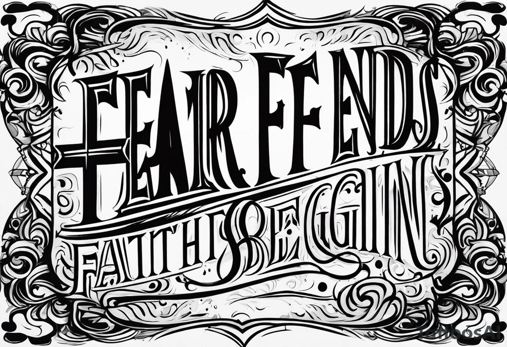 Fear ends when faith begins with a cross tattoo idea