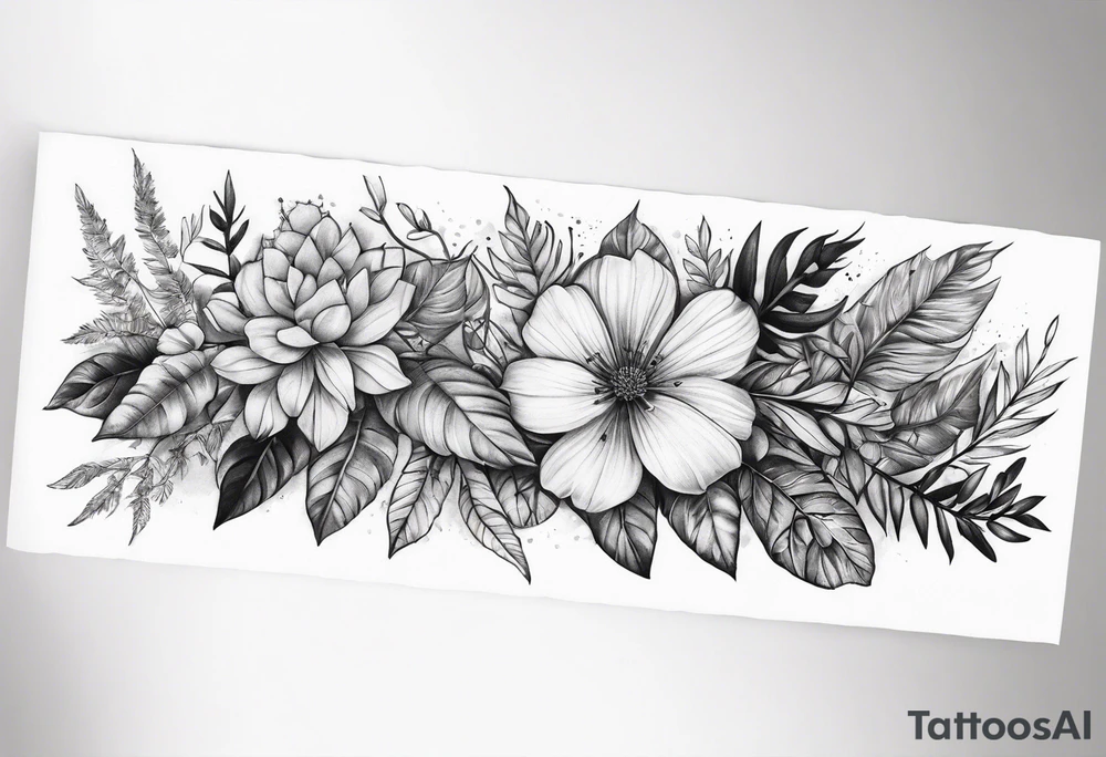 Foliage arm sleeve tattoo idea