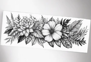 Foliage arm sleeve tattoo idea