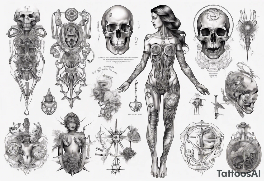 The anatomy of the female human tattoo idea