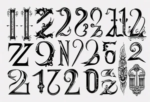 Combine the numbers 20 and 21 roman font tattoo idea