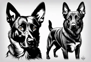 Belgian malinois, Scottish terrier, border collie, papillon tattoo idea