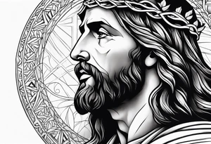 jesus side profile tattoo idea