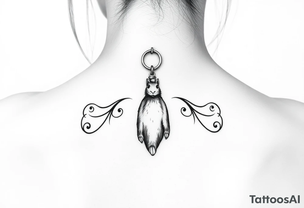 rabbits foot keychain tattoo idea
