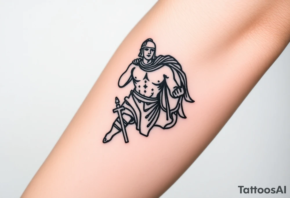 greek soldier tattoo idea