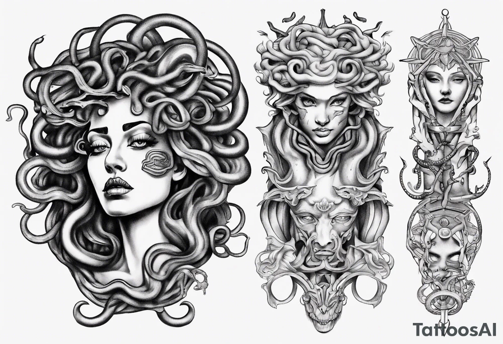 Medusa upper shoulder tattoo idea