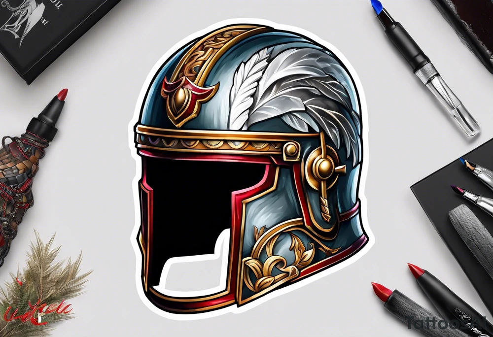 Roman helmet tattoo idea
