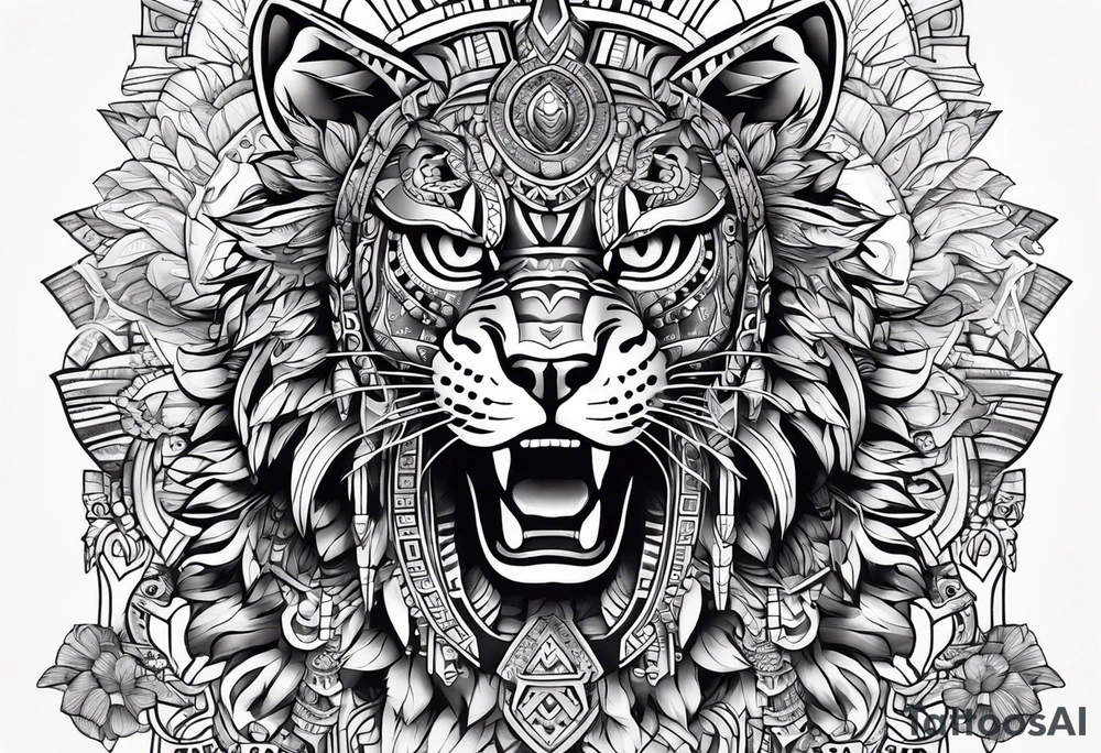 aztec jaguar warrior tattoo idea
