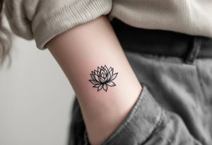 Fine thin lines very small minimalist tattoo combo of phenix and lotus tattoo idea