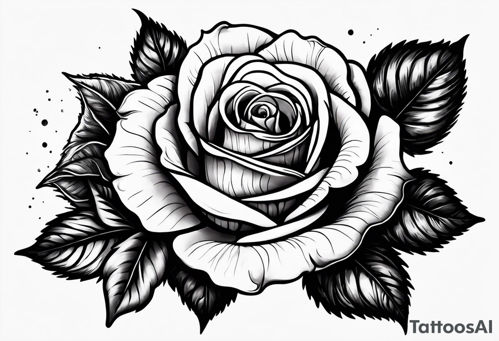 violet with greenery and a rose tattoo idea