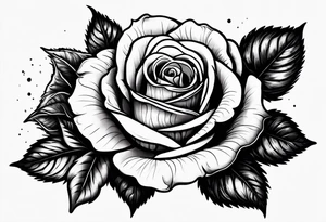 violet with greenery and a rose tattoo idea
