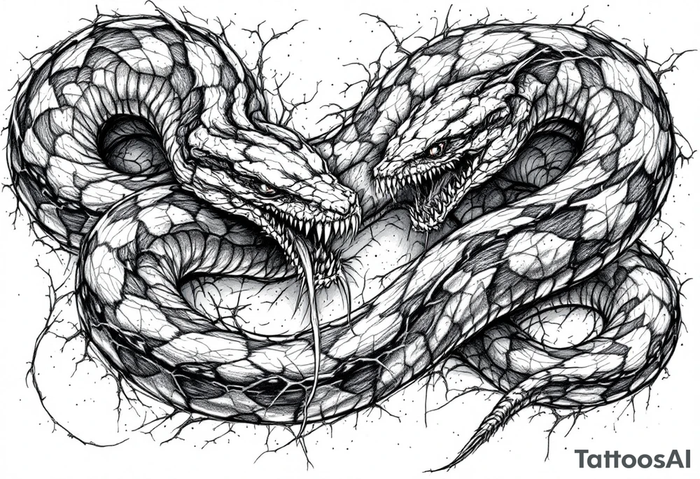 scary snakes tattoo idea