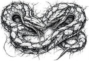 scary snakes tattoo idea