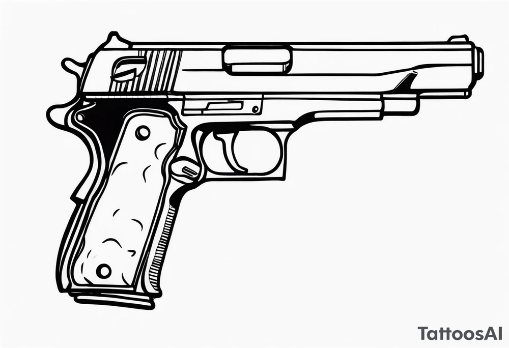 Gun with extended magazine tattoo idea