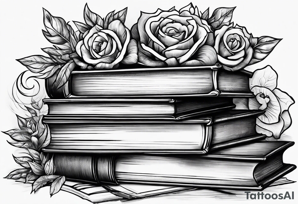 Stack of books tattoo idea