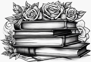 Stack of books tattoo idea