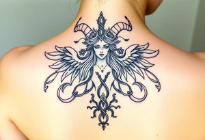 Aries goddess, chaos, fire, earthy, spiritual, tattoo idea