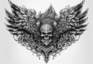 Right Upper arm, pectoral and back armor tattoo idea