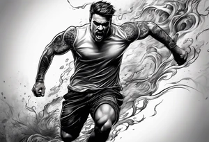 Man running from death, while also running towards death tattoo idea