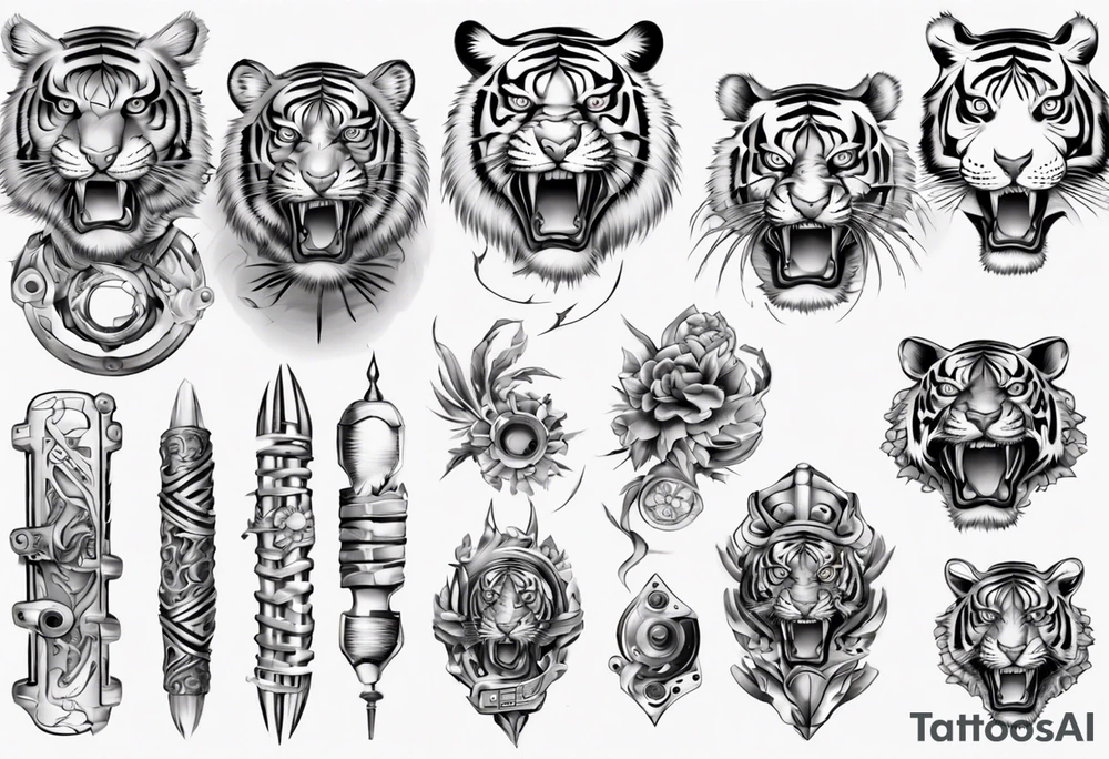 Tiger forearm sleeve tattoo idea
