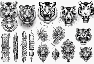 Tiger forearm sleeve tattoo idea