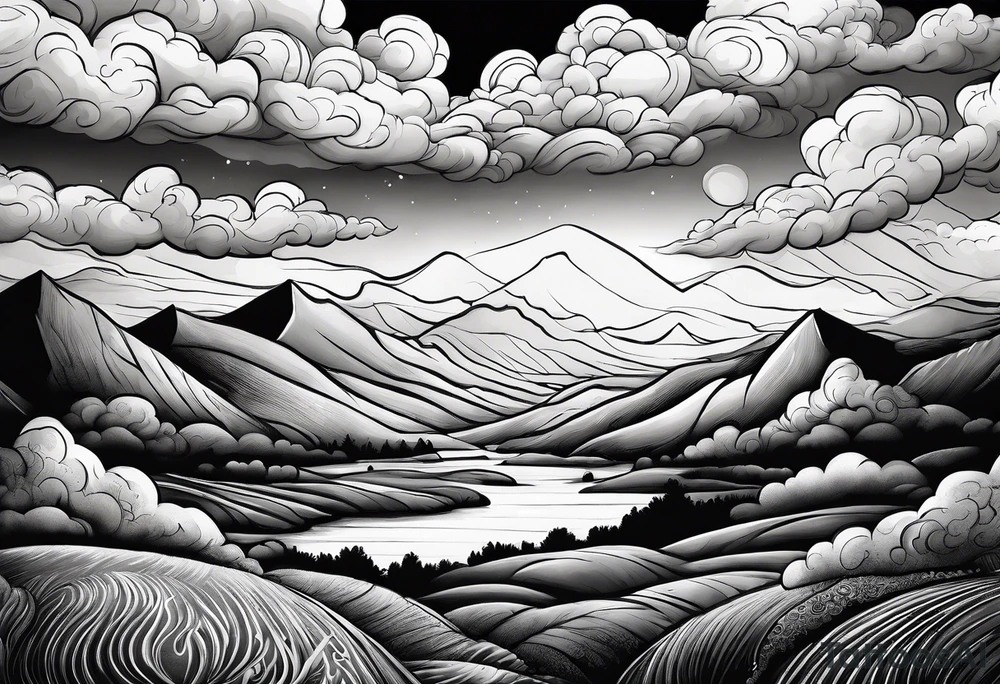 valley scene beautiful cumulous clouds after a storm tattoo idea valley scene beautiful cumulous clouds after a storm tattoo idea