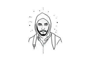 Confusion and pressure in thin lines on solo traveler with no face tattoo idea