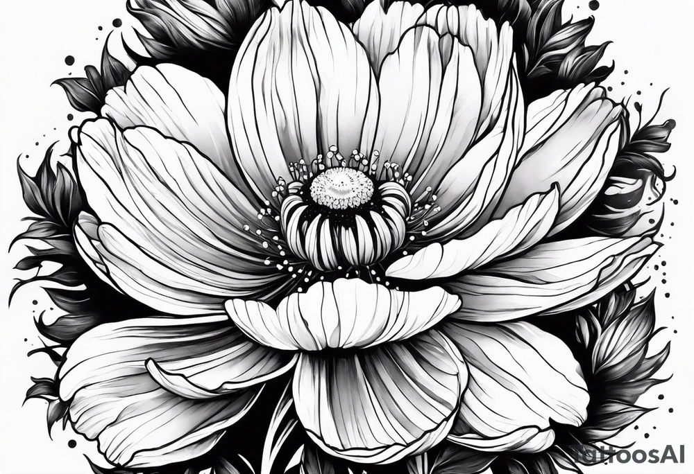 Cosmos flower tattoo idea